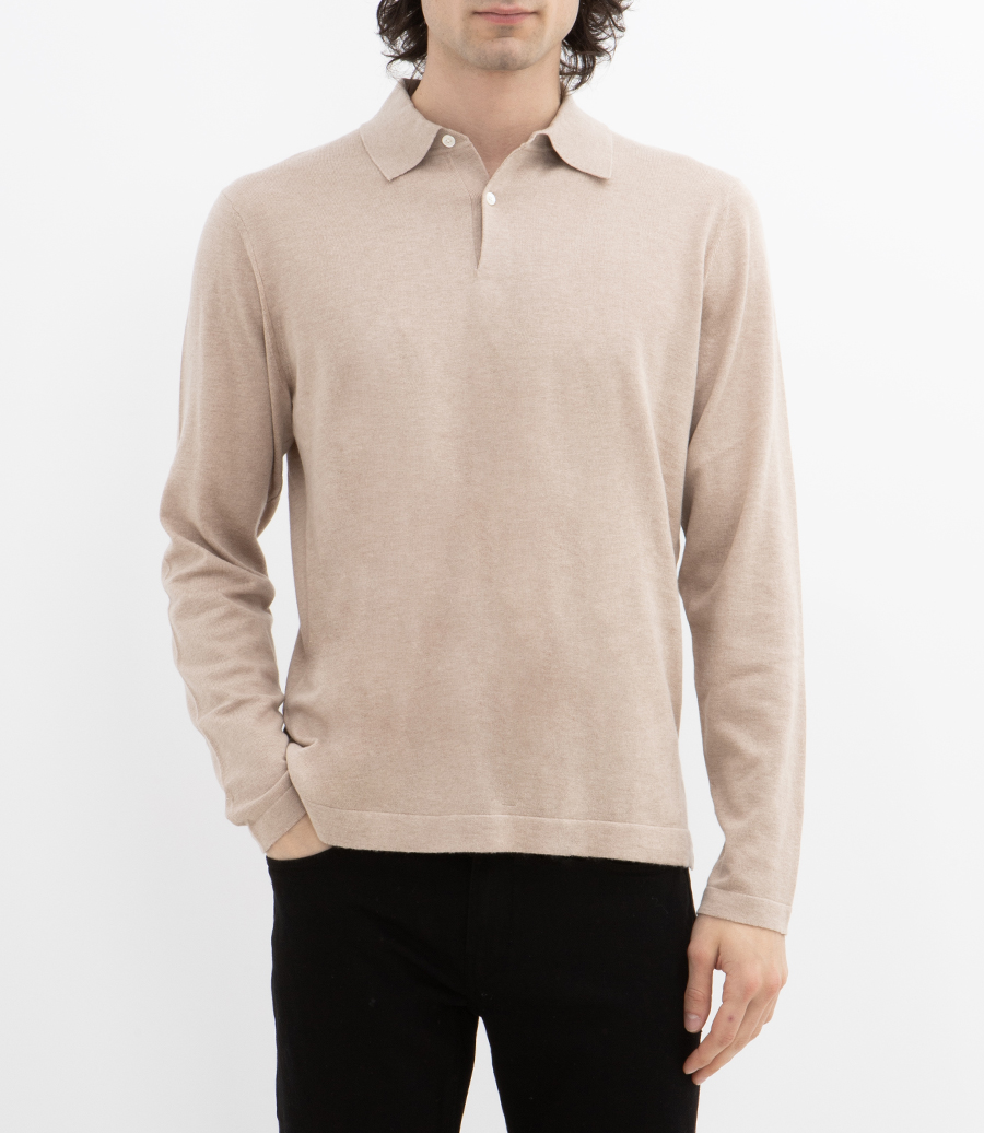 CASHMERE POLO LS