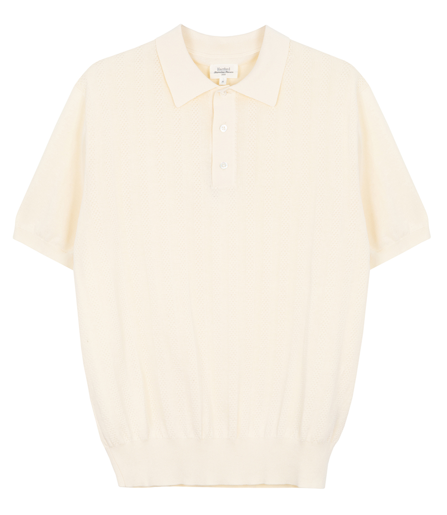 HARTFORD - RETRO KNIT STRIPE POLO SS