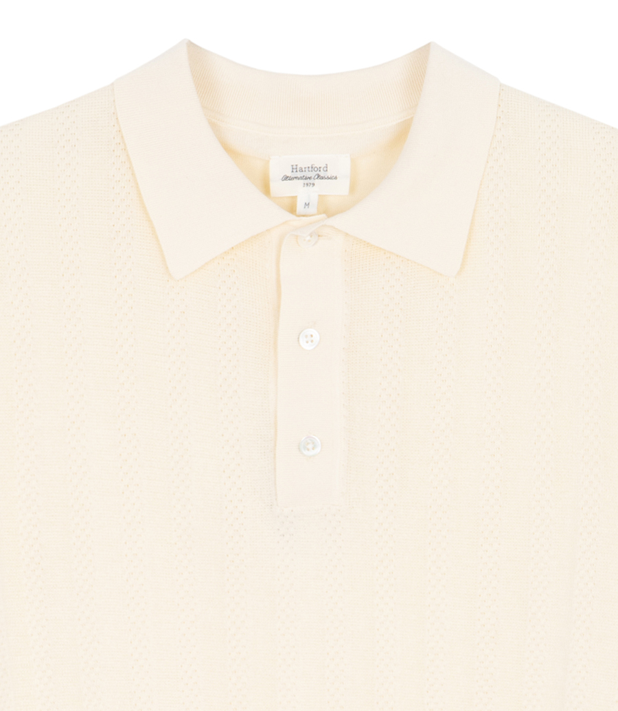 RETRO KNIT STRIPE POLO SS