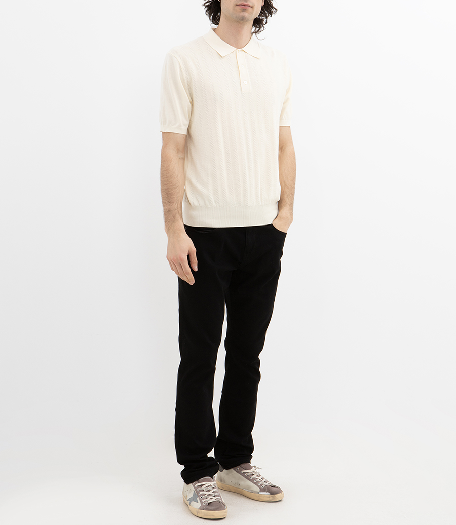 RETRO KNIT STRIPE POLO SS