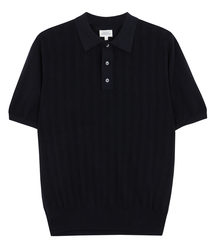 HARTFORD - RETRO KNIT STRIPE POLO SS