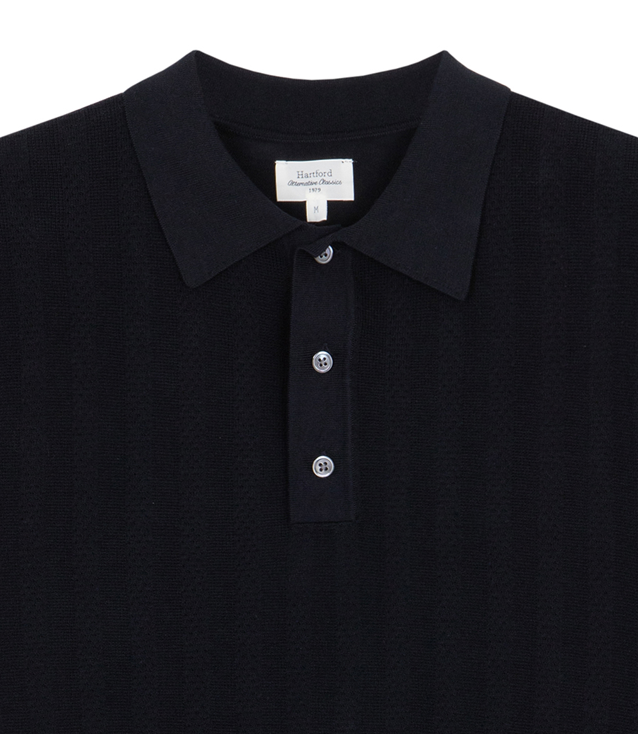 RETRO KNIT STRIPE POLO SS