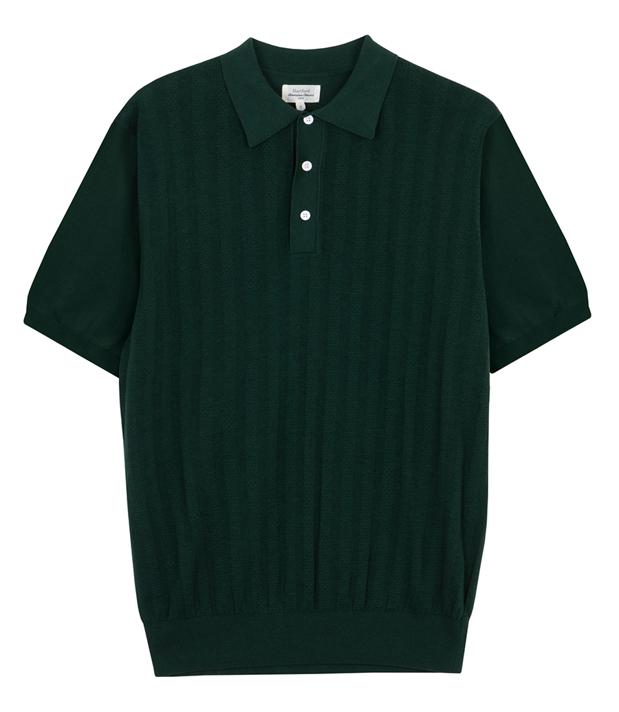 HARTFORD - RETRO KNIT STRIPE POLO SS