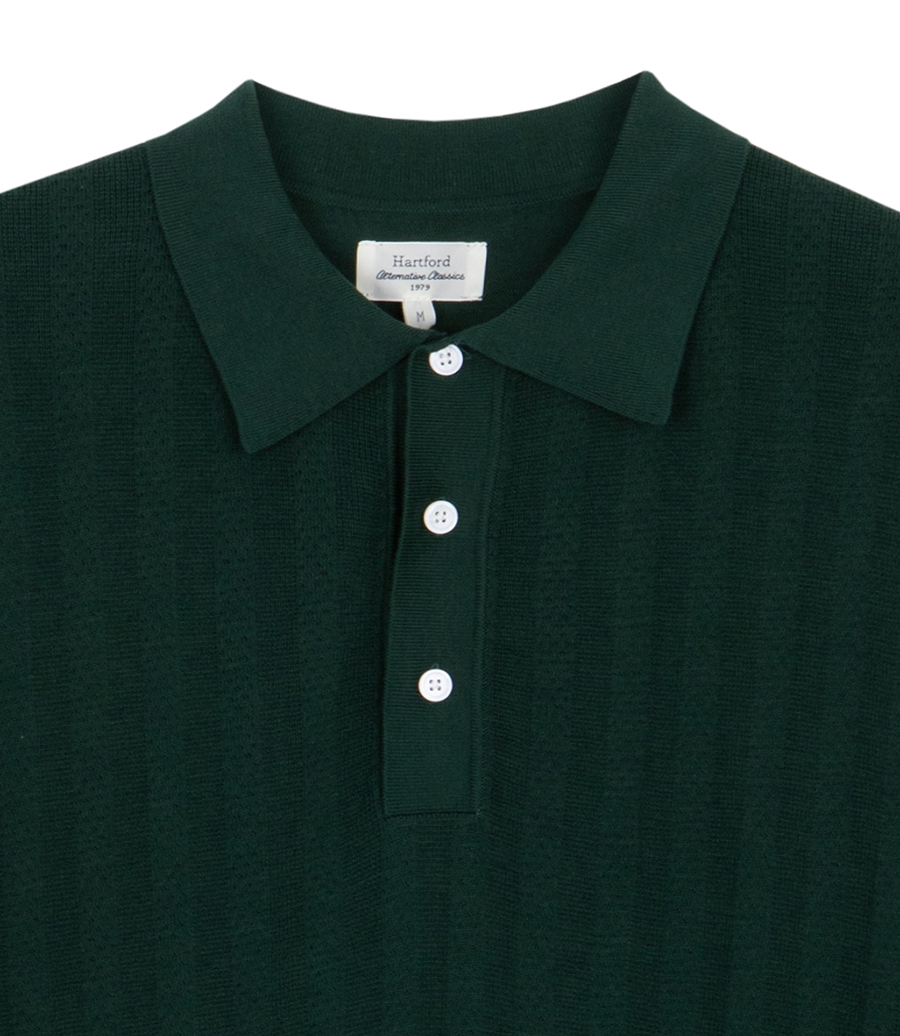 RETRO KNIT STRIPE POLO SS