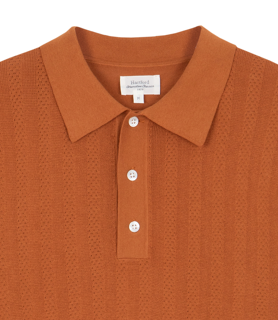 RETRO KNIT STRIPE POLO SS