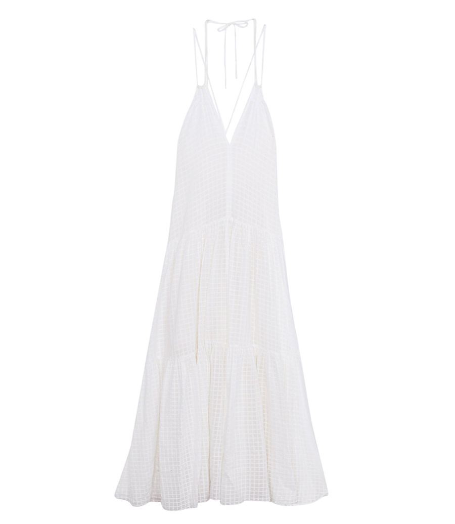 FORTE FORTE - ORGANZA CHECK VOILE DRESS WITH SILK DETAILS