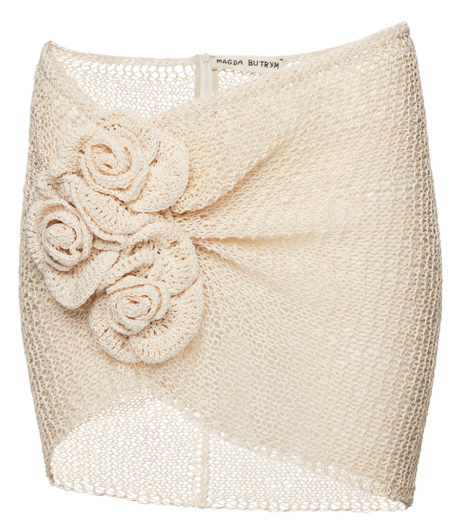 MAGDA BUTRYM - NETTED CROCHET RUCHED MINI SKIRT
