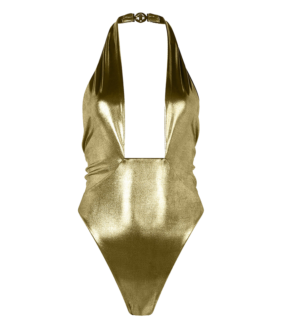 ROBERTO CAVALLI - GEOMETRIC NECKLINE ONE PIECE SWIMSUIT