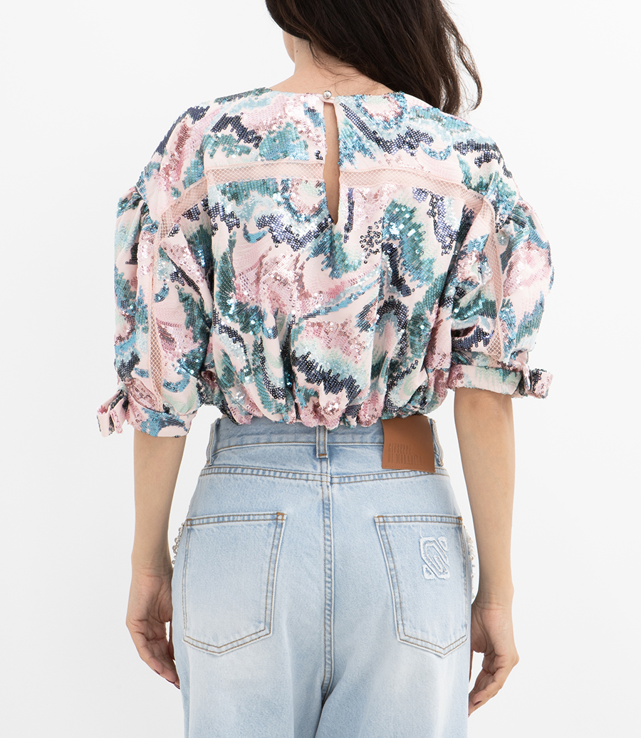 SEQUINS DETAILED CROP TOP