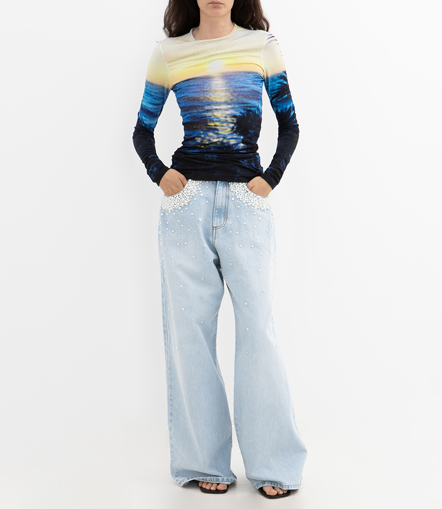 SUNSET PRINT LS TOP