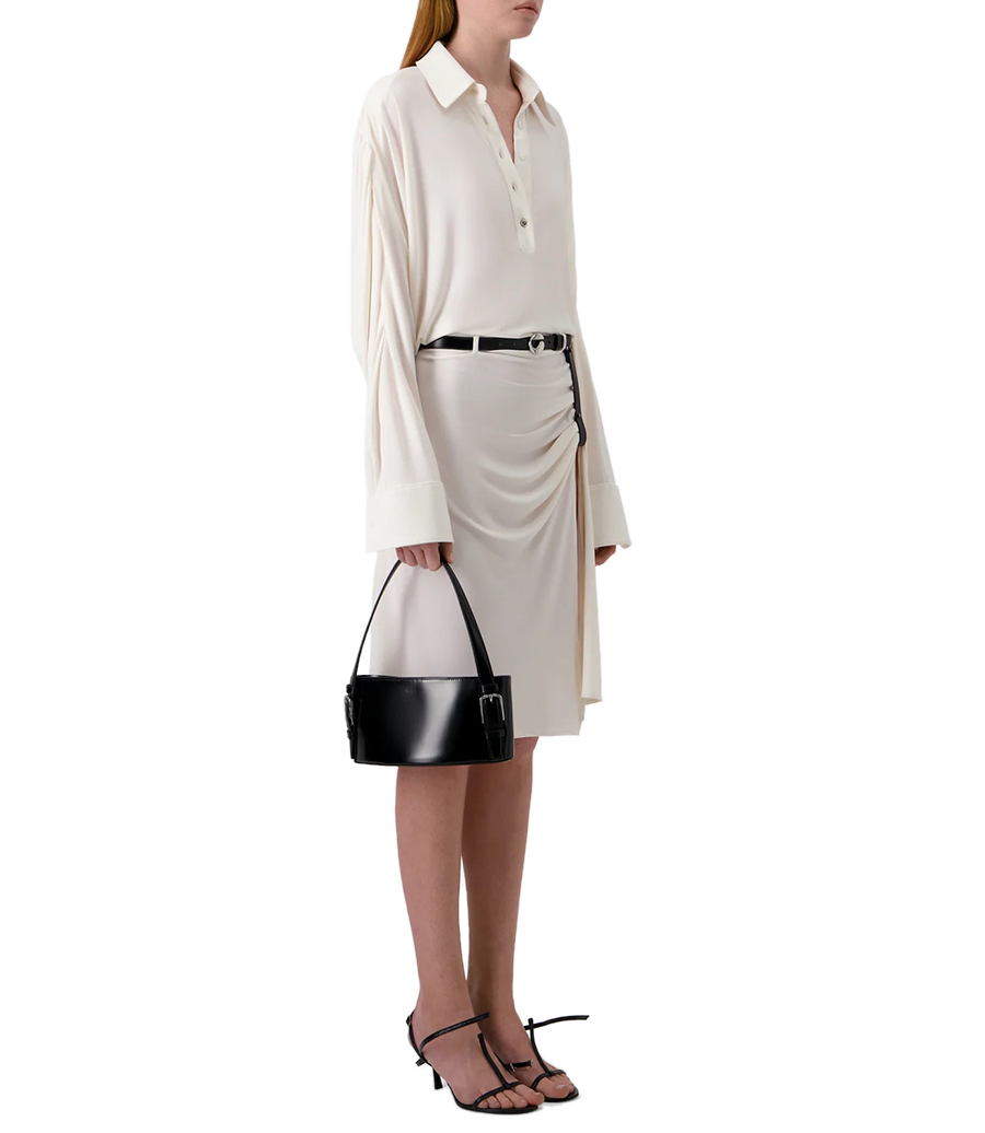 DRAPED BOXY SUSPENDED DRESS