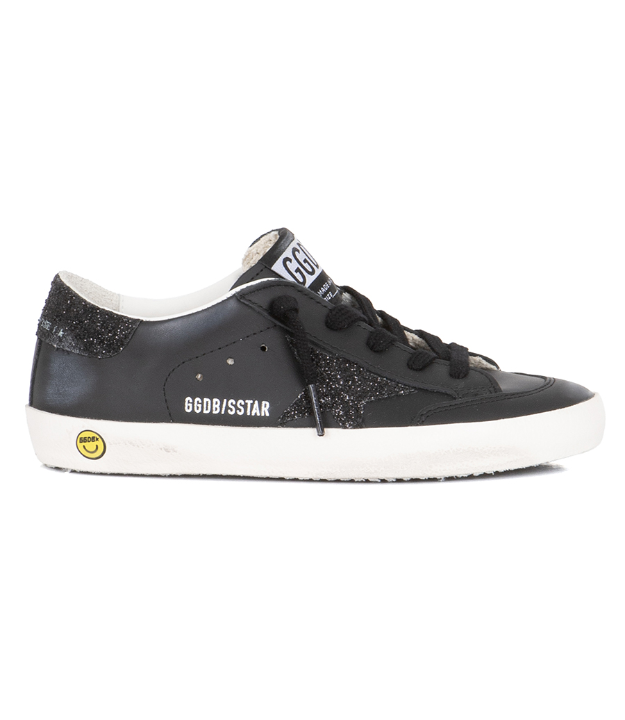 GOLDEN GOOSE  - BLACK GLITTER STAR SUPER-STAR