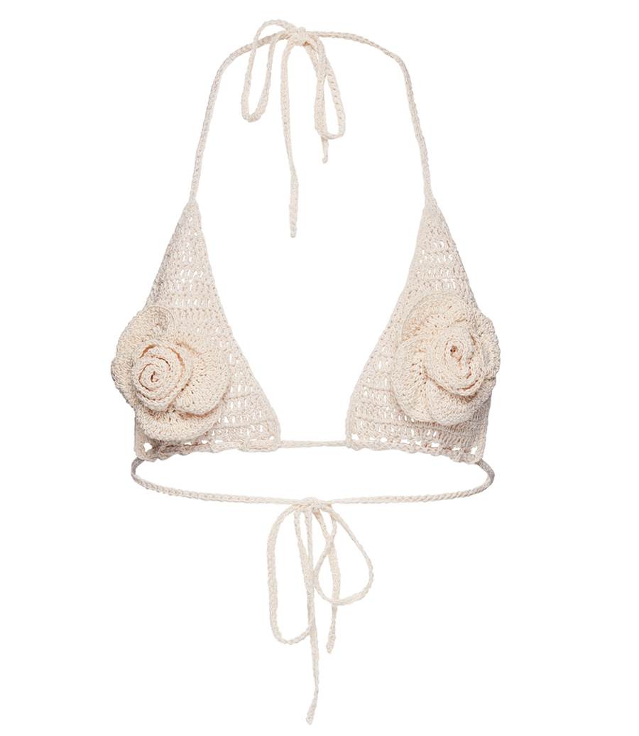 MAGDA BUTRYM - CROCHET 3D FLOWER TRIANGLE BRA