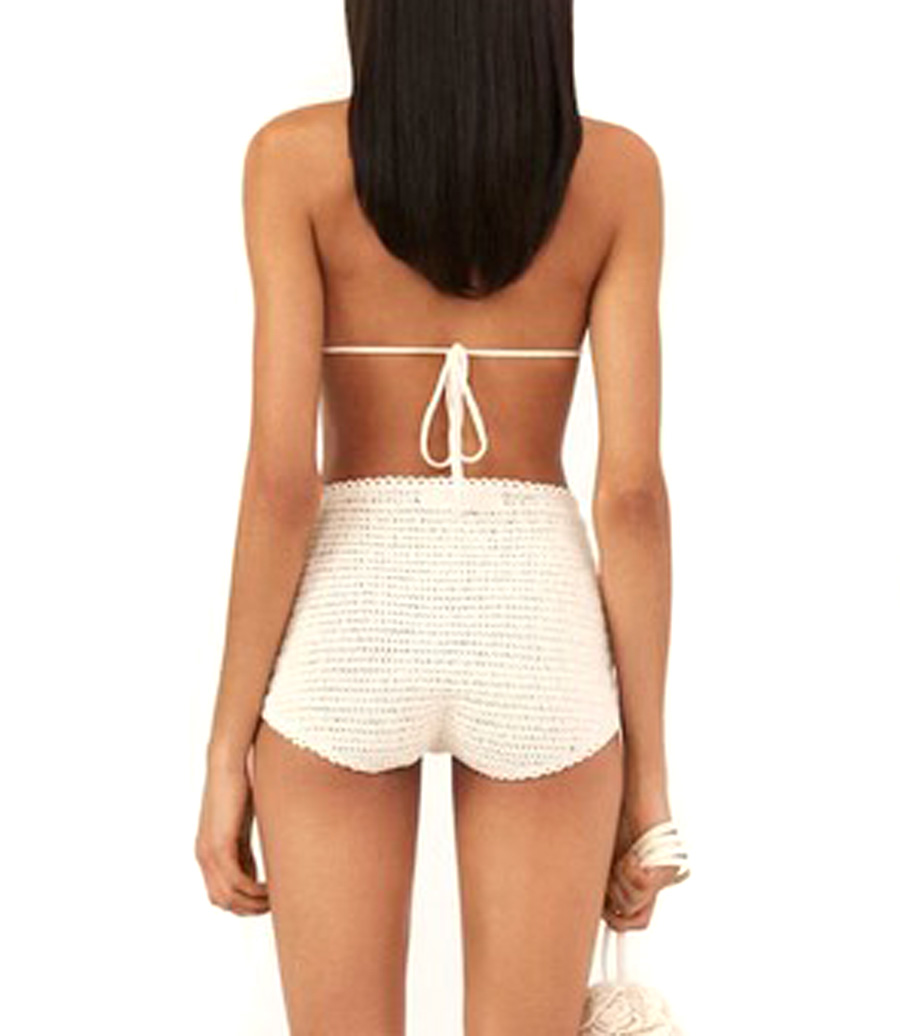 CROCHET 3D FLOWER TRIANGLE BRA