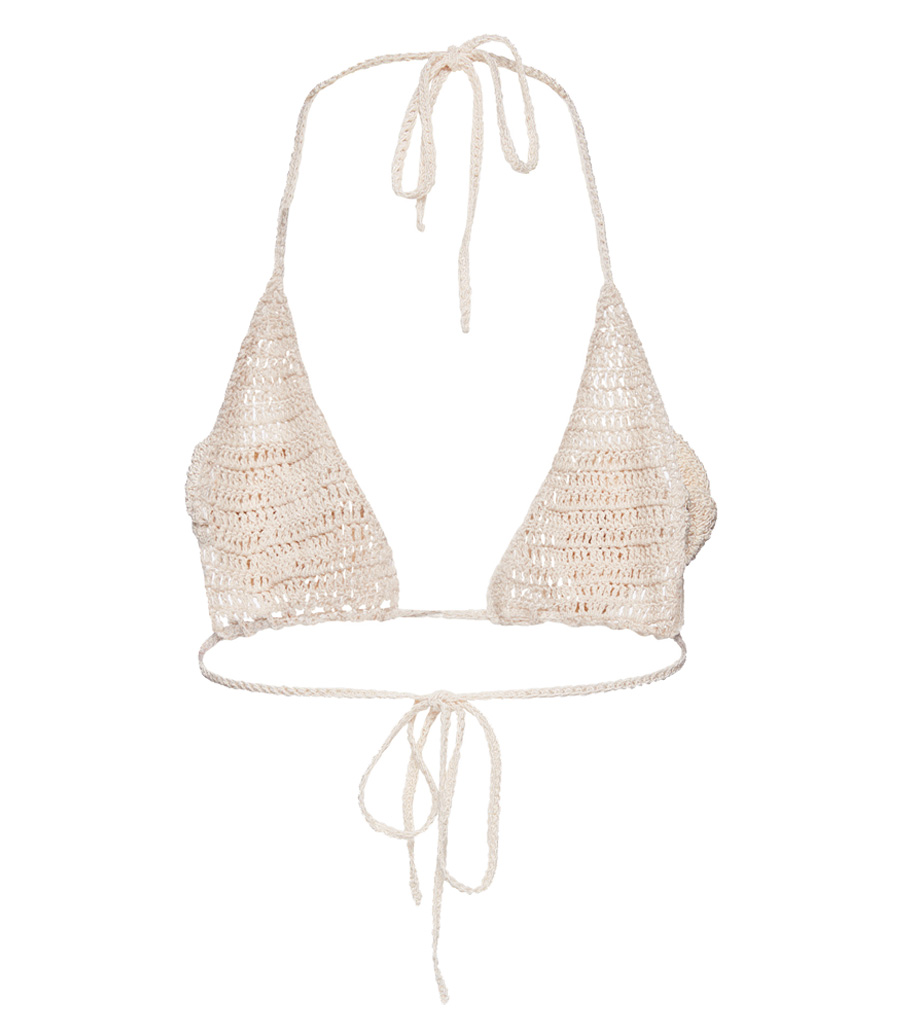 CROCHET 3D FLOWER TRIANGLE BRA