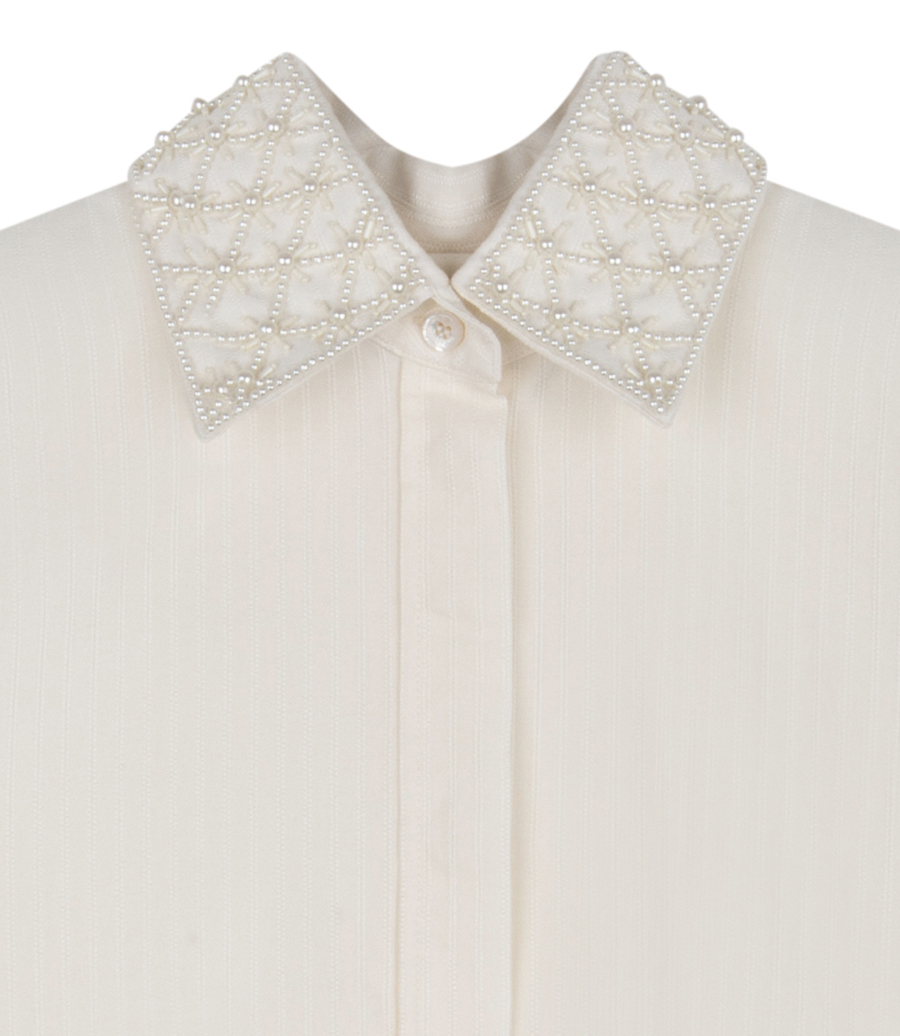 SHIRT IN VINTAGE WHITE WITH EMBROIDERY