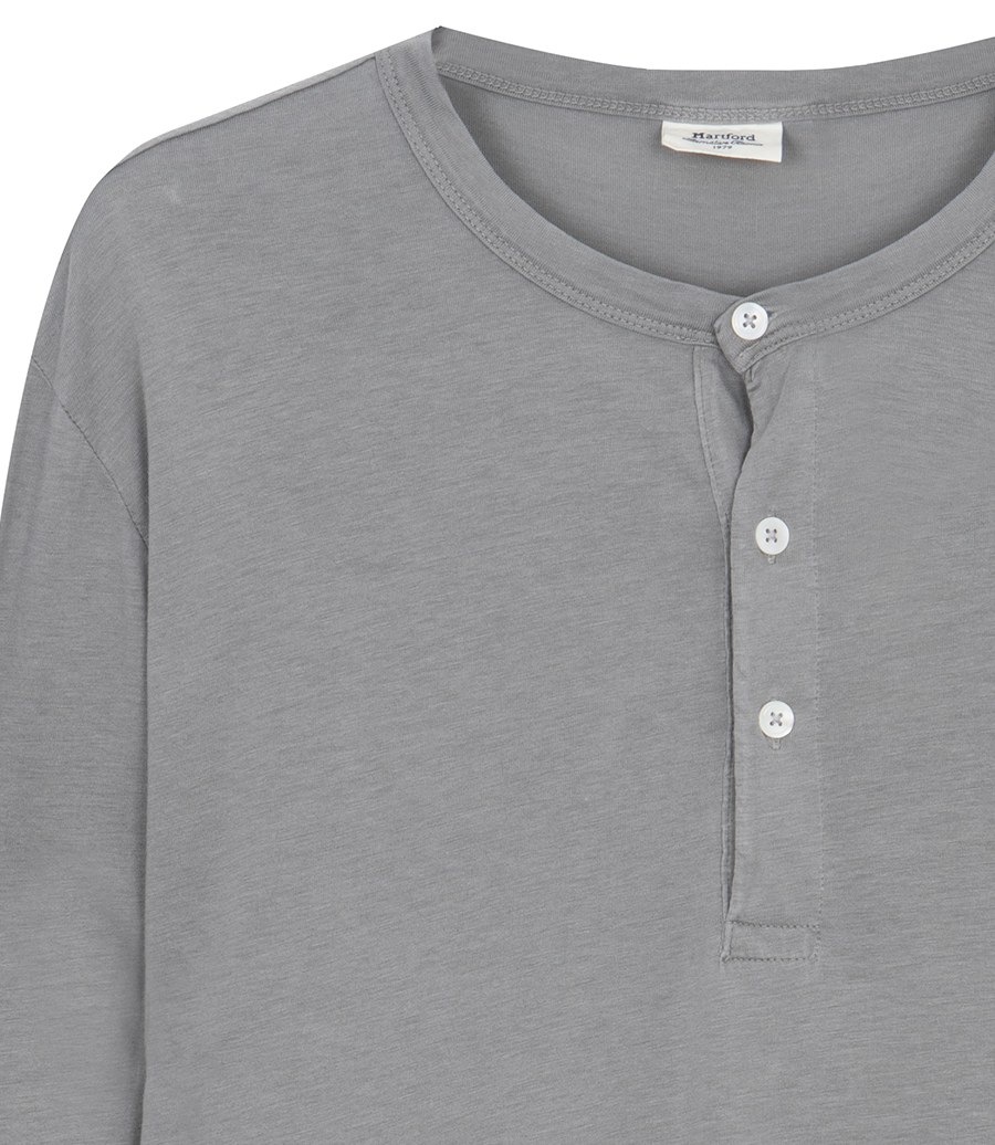 HENLEY  LYOCELL  LS T-SHIRT