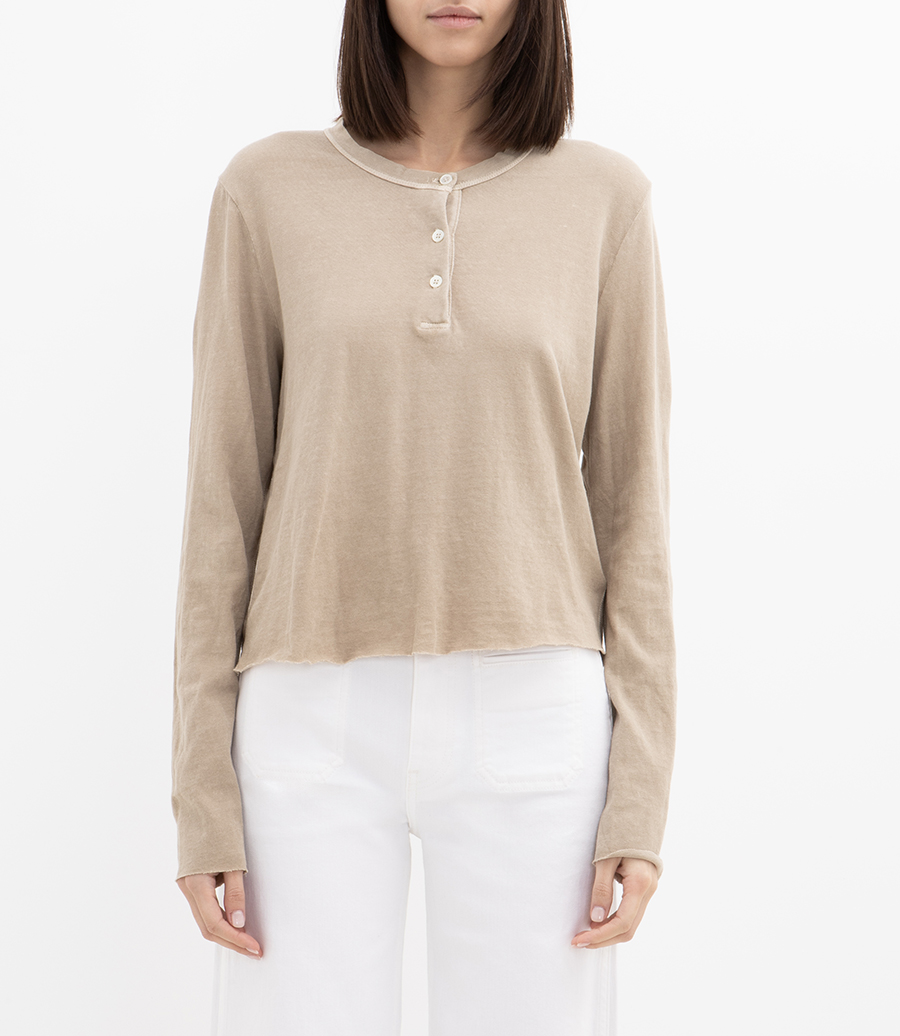 SLUB JERSEY SHRUNKEN HENLEY
