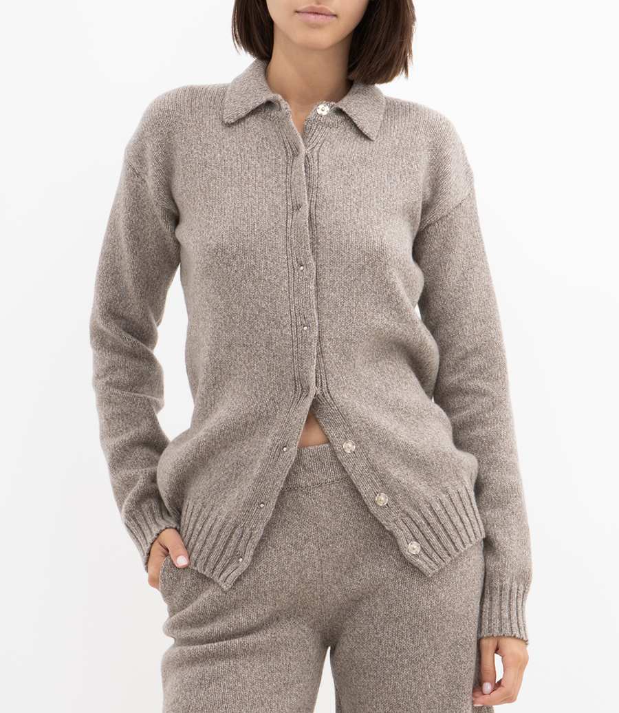 KNIT SHIRT CARDIGAN