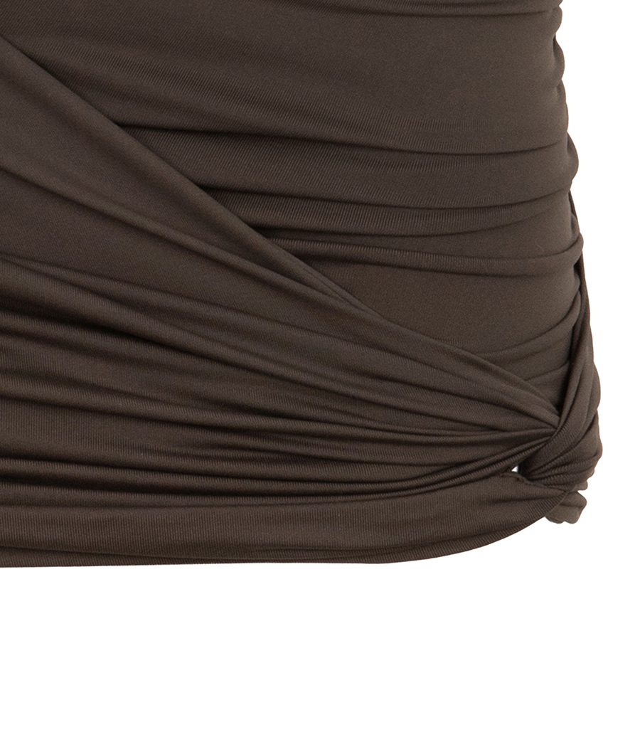 DRAPED MINI SWIM SKIRT