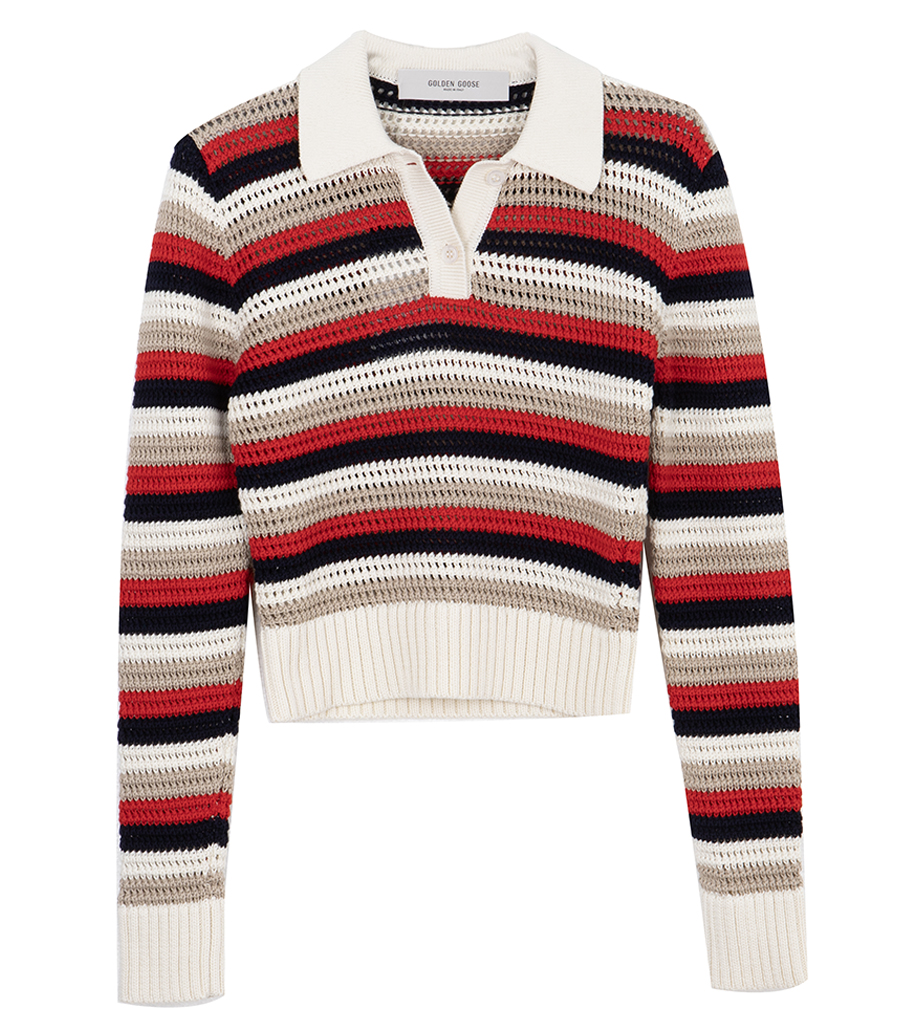 GOLDEN GOOSE  - JOURNEY  KNIT CROPPED POLO
