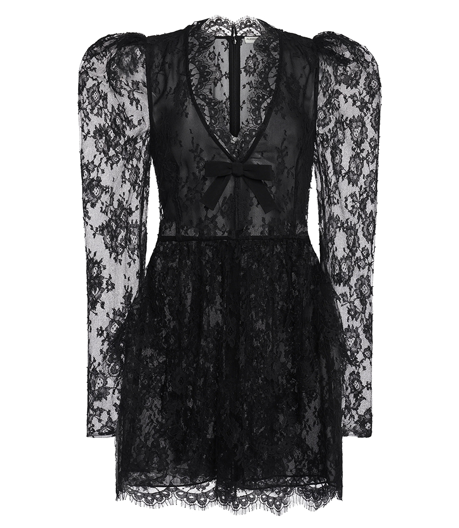 ALESSANDRA RICH - LACE DRAPED MINI DRESS
