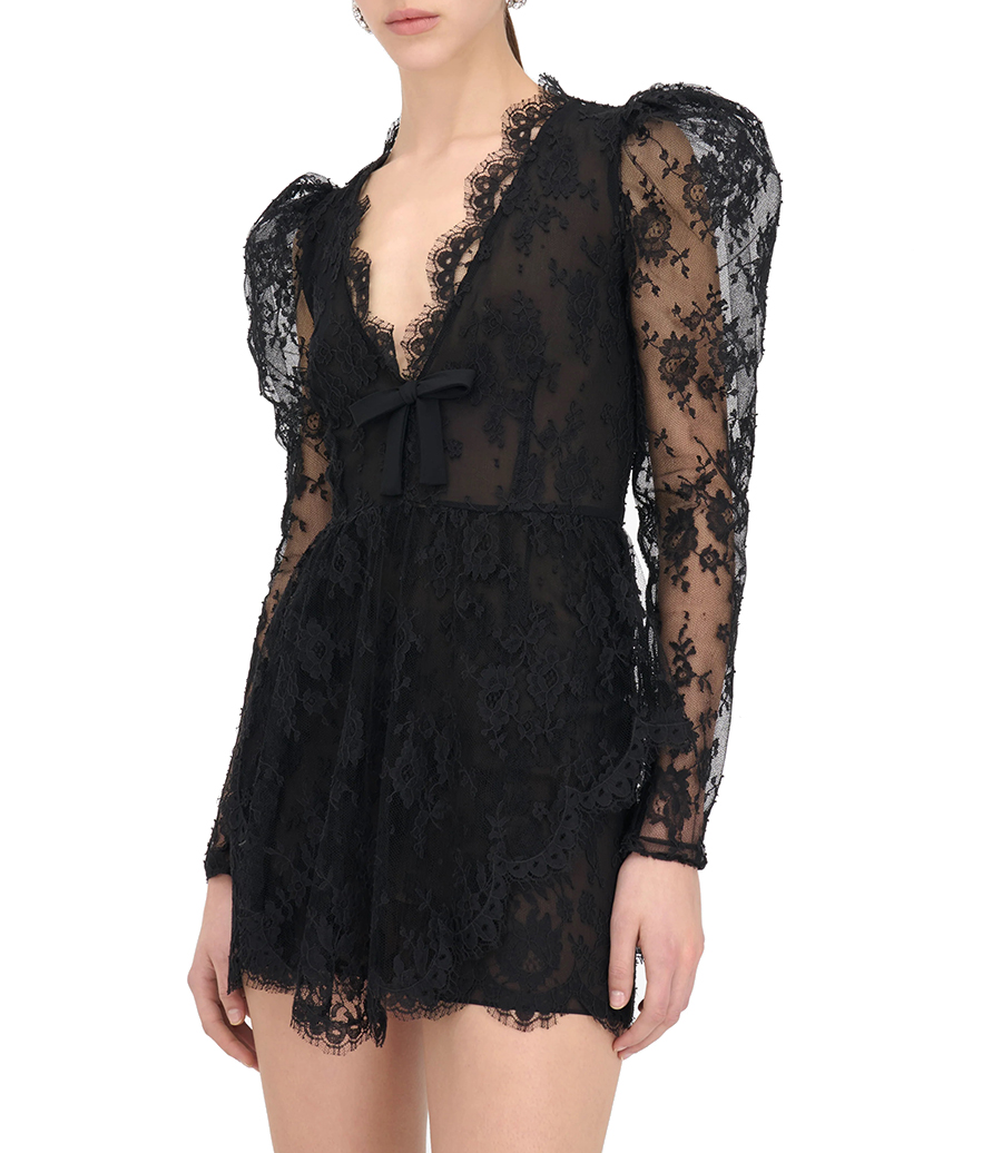 LACE DRAPED MINI DRESS