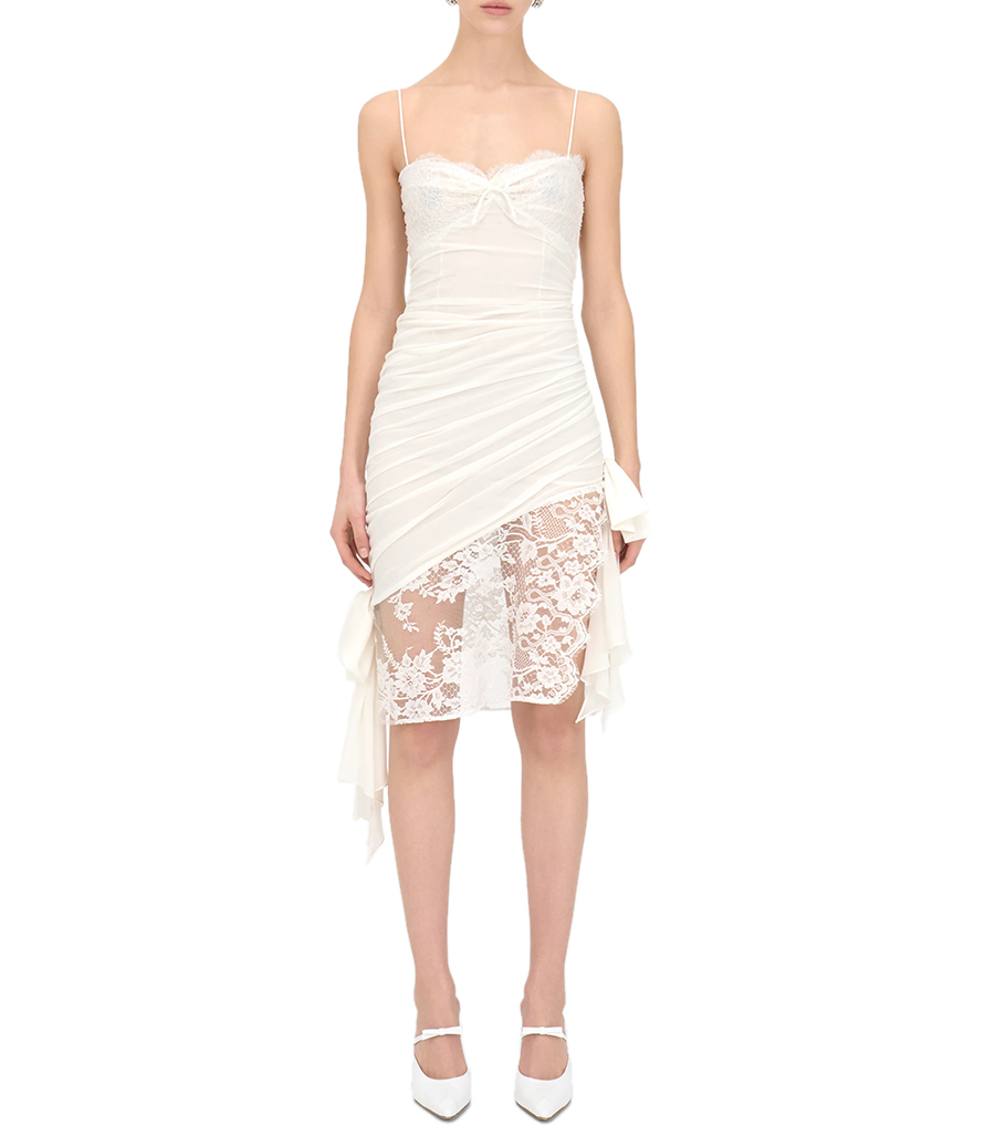 GEORGETTE  WITH LACES MINI DRESS