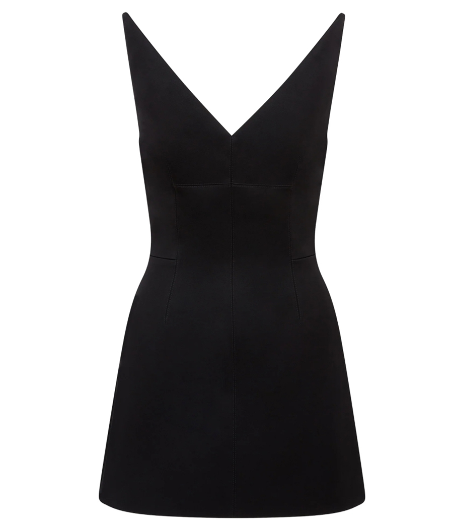 DAVID KOMA - STRUCTURED V NECK MINI DRESS