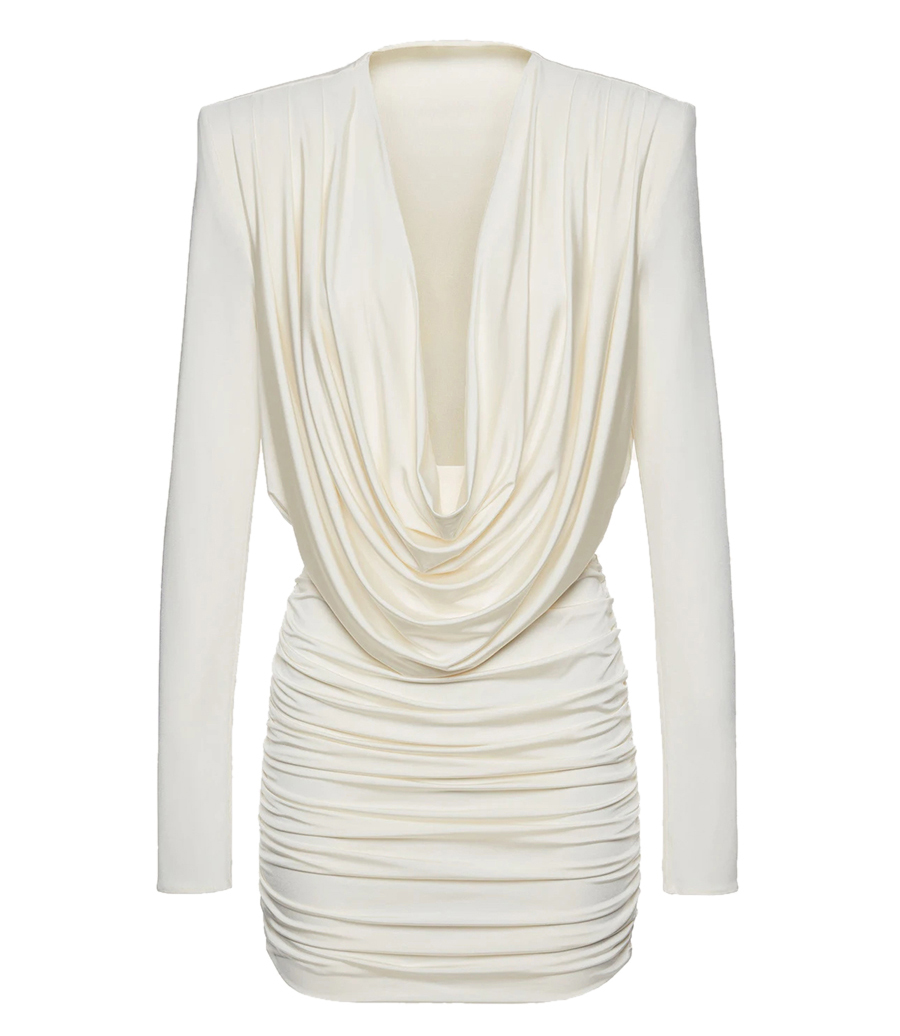 MAGDA BUTRYM - LONG SLEEVE DRAPED MINI DRESS