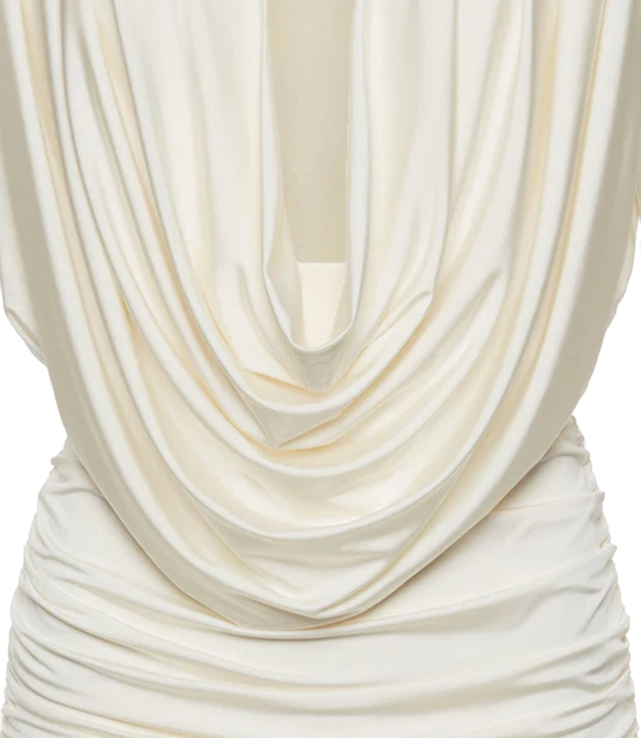 LONG SLEEVE DRAPED MINI DRESS