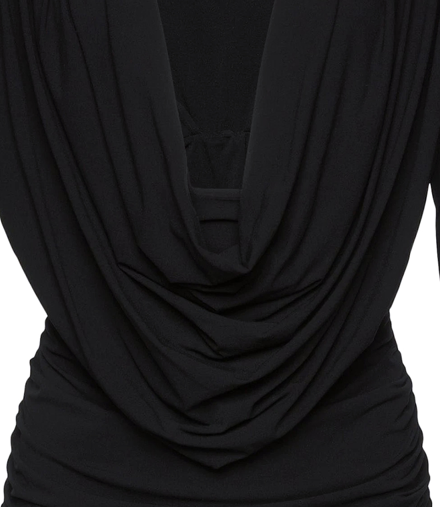 LONG SLEEVE DRAPED MINI DRESS