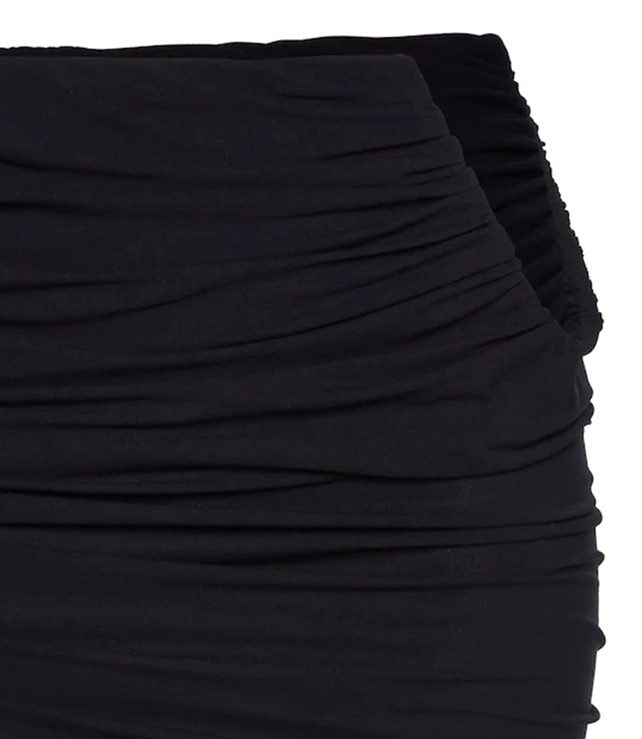 HIP PLUNGE RUCHED MINI SKIRT
