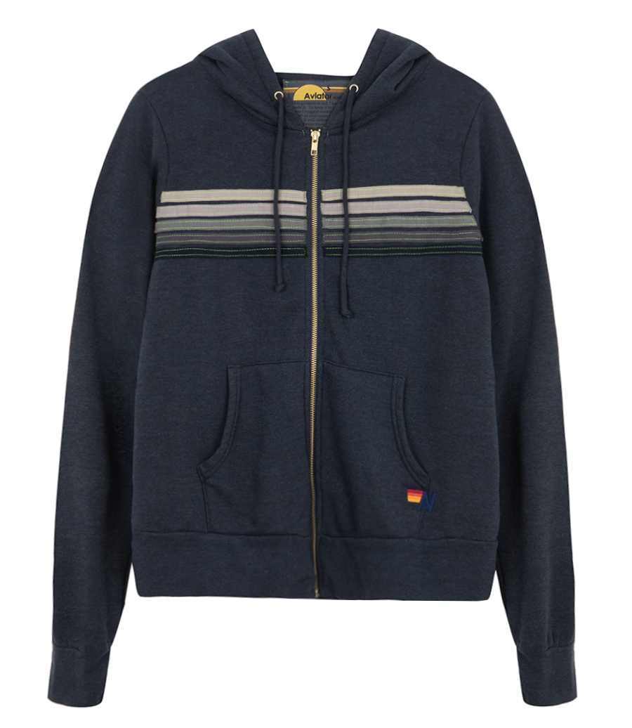 AVIATOR NATION - 5 STRIPE ZIP HOODIE