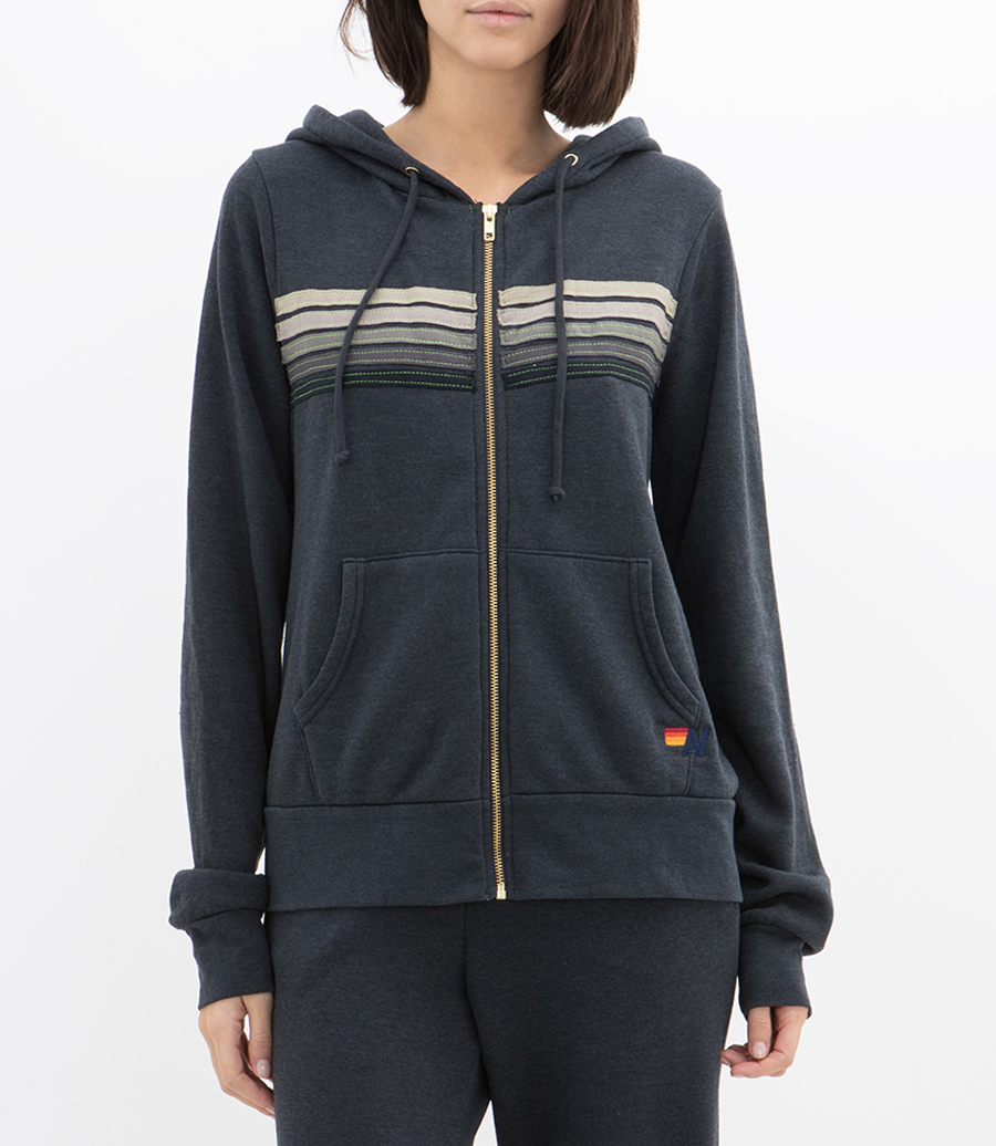 5 STRIPE ZIP HOODIE