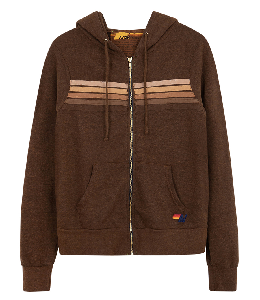 AVIATOR NATION - 5 STRIPE ZIP HOODIE