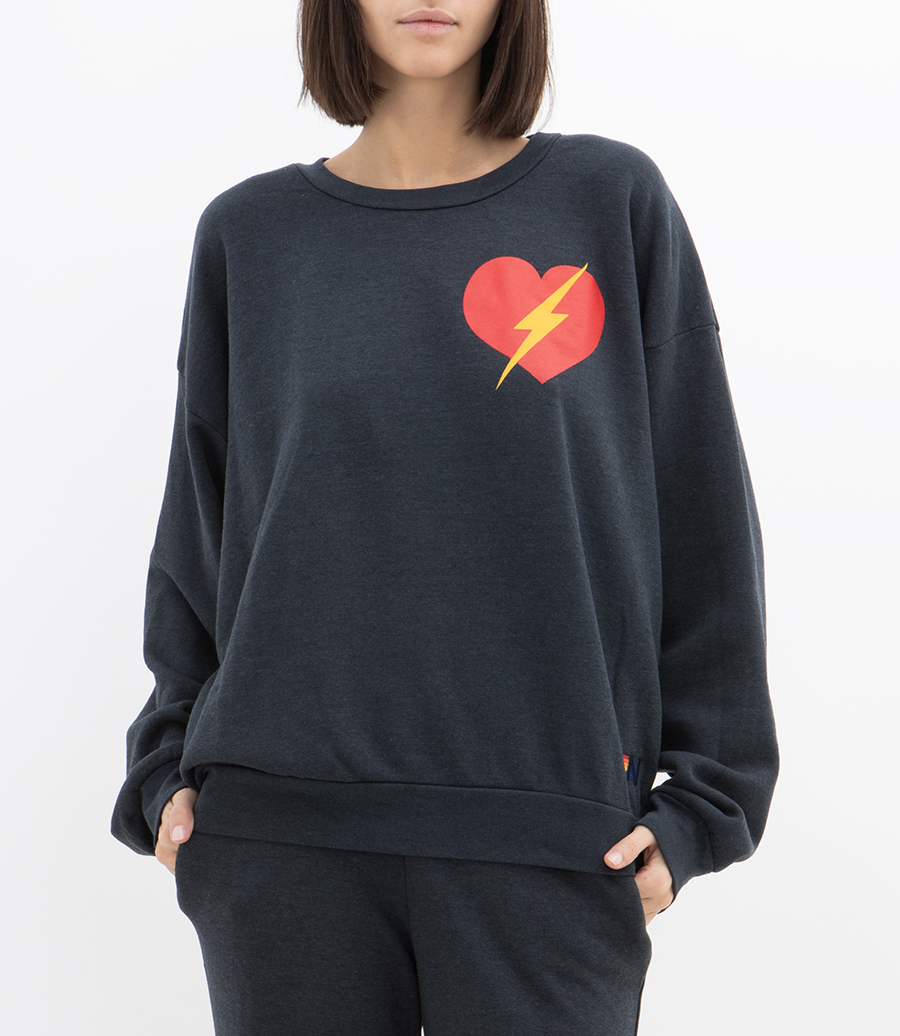 BOLT HEART CREW SWEATSHIRT RELAXED