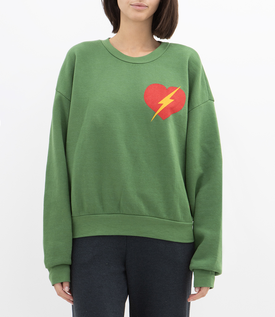 BOLT HEART CREW SWEATSHIRT RELAXED