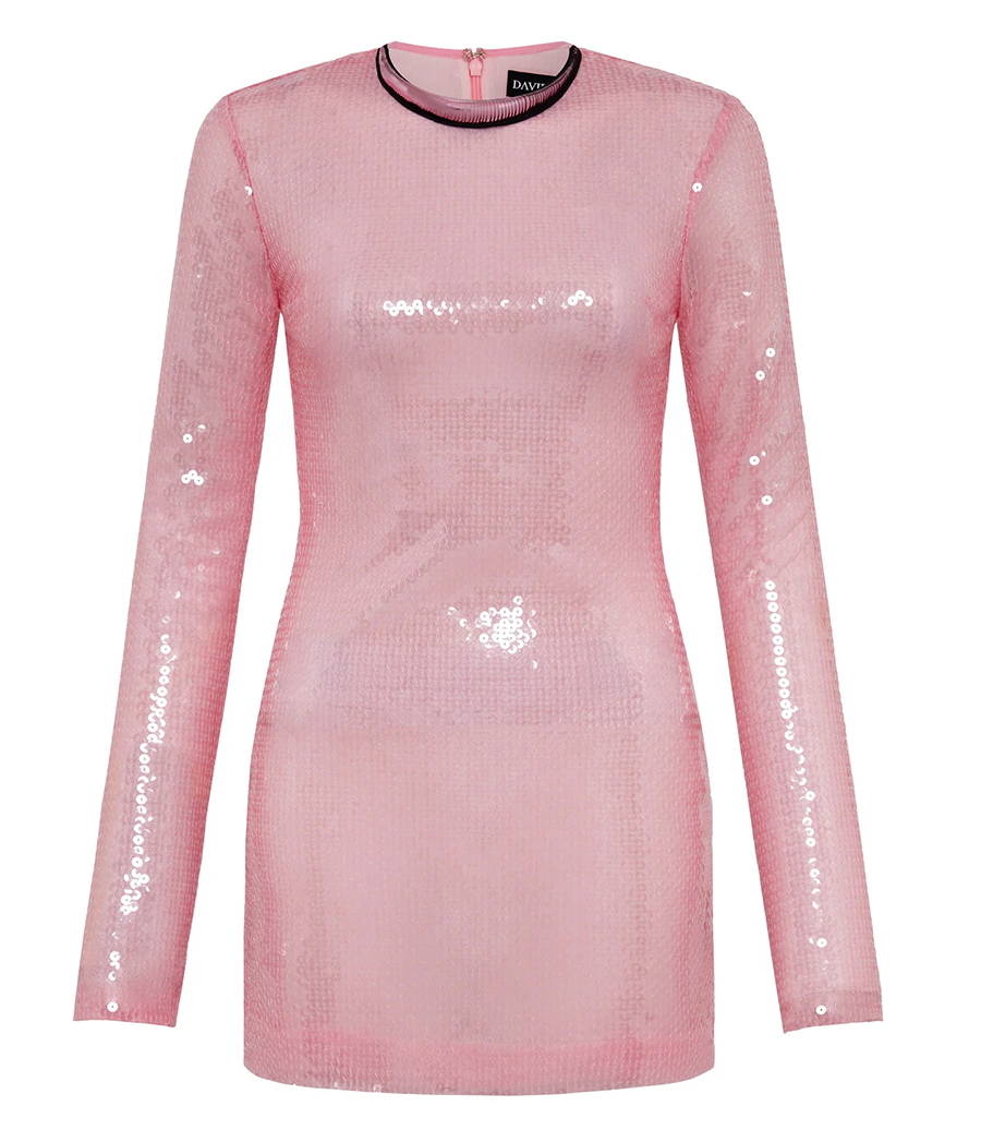 DAVID KOMA - METALLIC COLLAR AND SEQUIN MINI DRESS