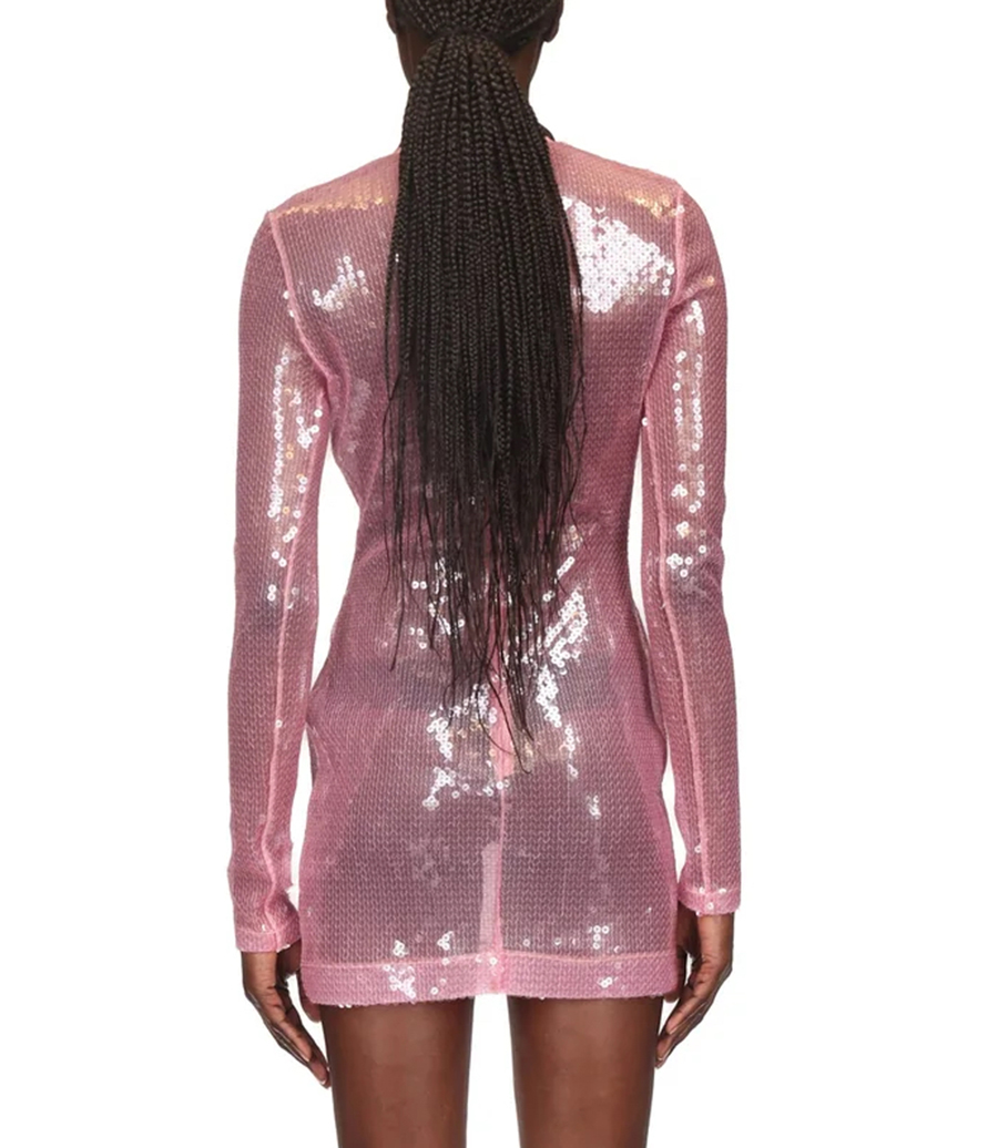 METALLIC COLLAR AND SEQUIN MINI DRESS