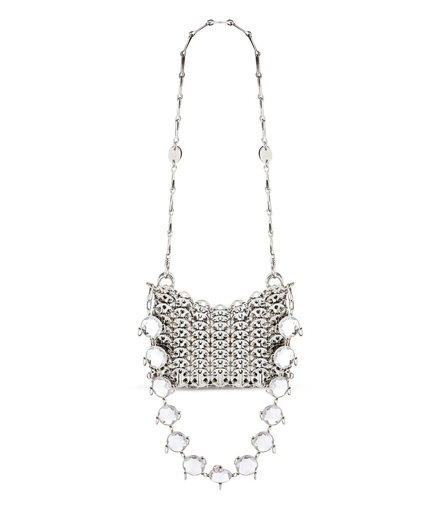 RABANNE - ICONIC NANO 1969 BAG WITH OVERSIZED CRYSTALS CHAIN