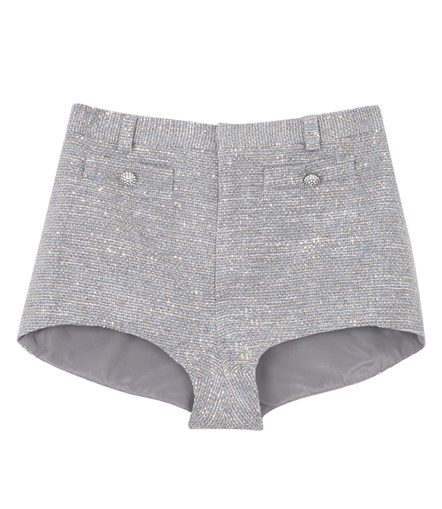 ALESSANDRA RICH - SEQUIN TWEED SHORTS