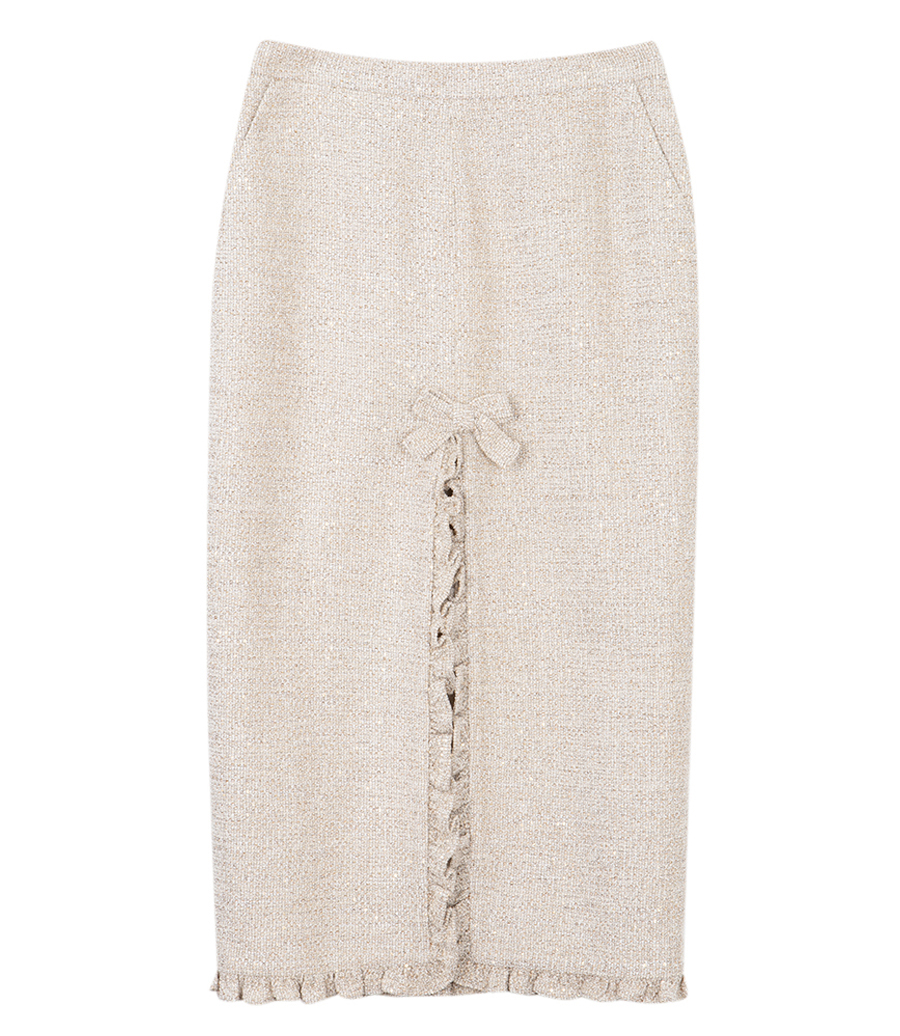 ALESSANDRA RICH - SEQUIN TWEED MIDI SKIRT