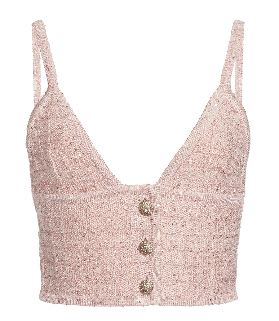 ALESSANDRA RICH - SEQUIN CROP TOP