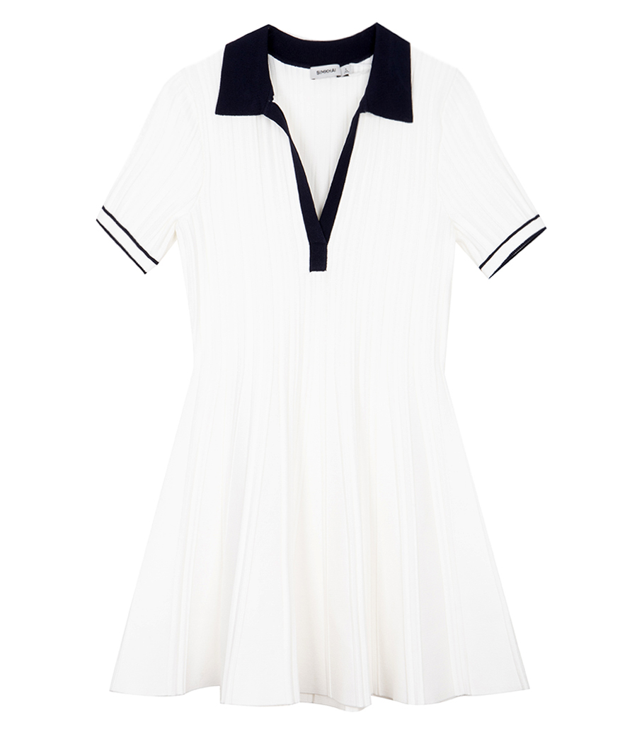 SIMKHAI - PAGE KNIT POLO MINIDRESS