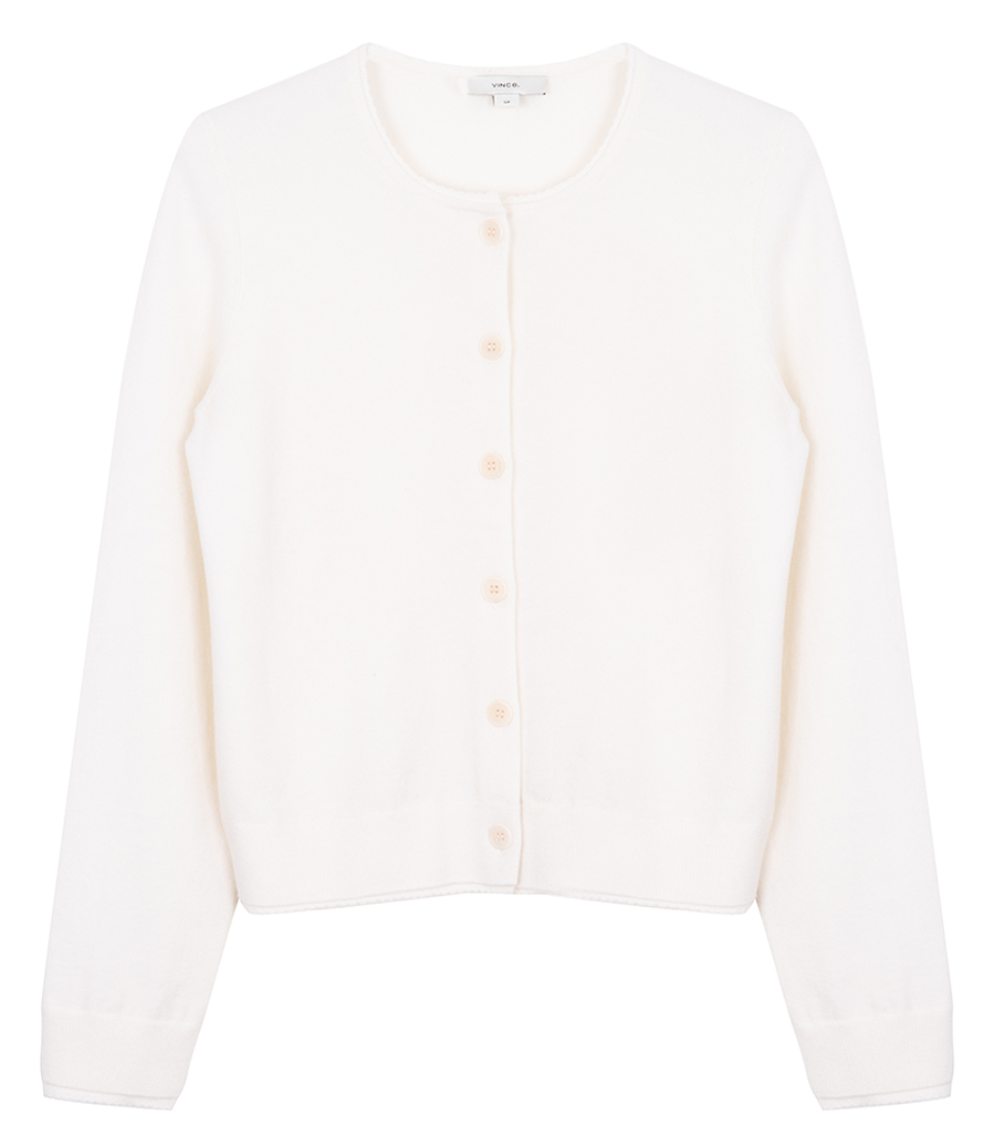 VINCE - SCALLOP TRIM CARDIGAN