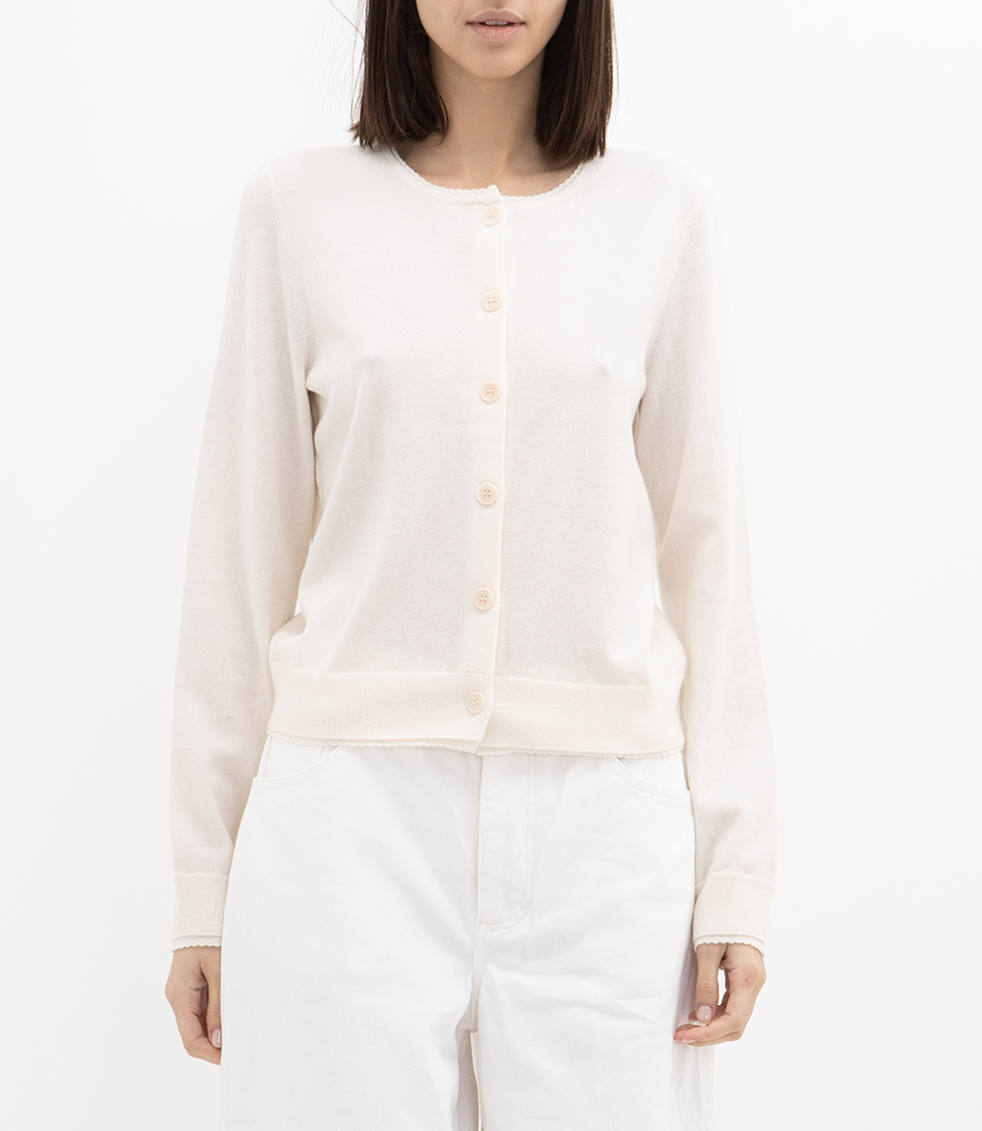 SCALLOP TRIM CARDIGAN