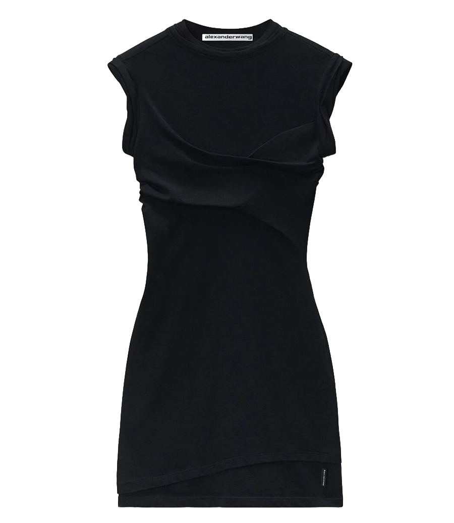 ALEXANDER WANG - SLEEVELESS TWISTED BUST MINI LAYERED DRESS