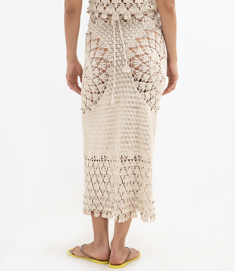 EMBELLISHED CROCHET SKIRT
