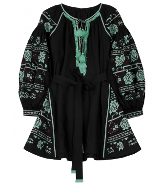 CARDIGANS - SHORT DRESS EMBR. PANELS BLACK CURRANT